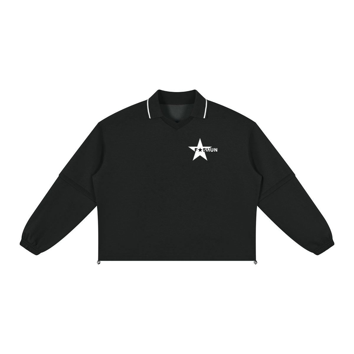 STAR-FASHUN Boxy Collared Detachable Sweatshirt