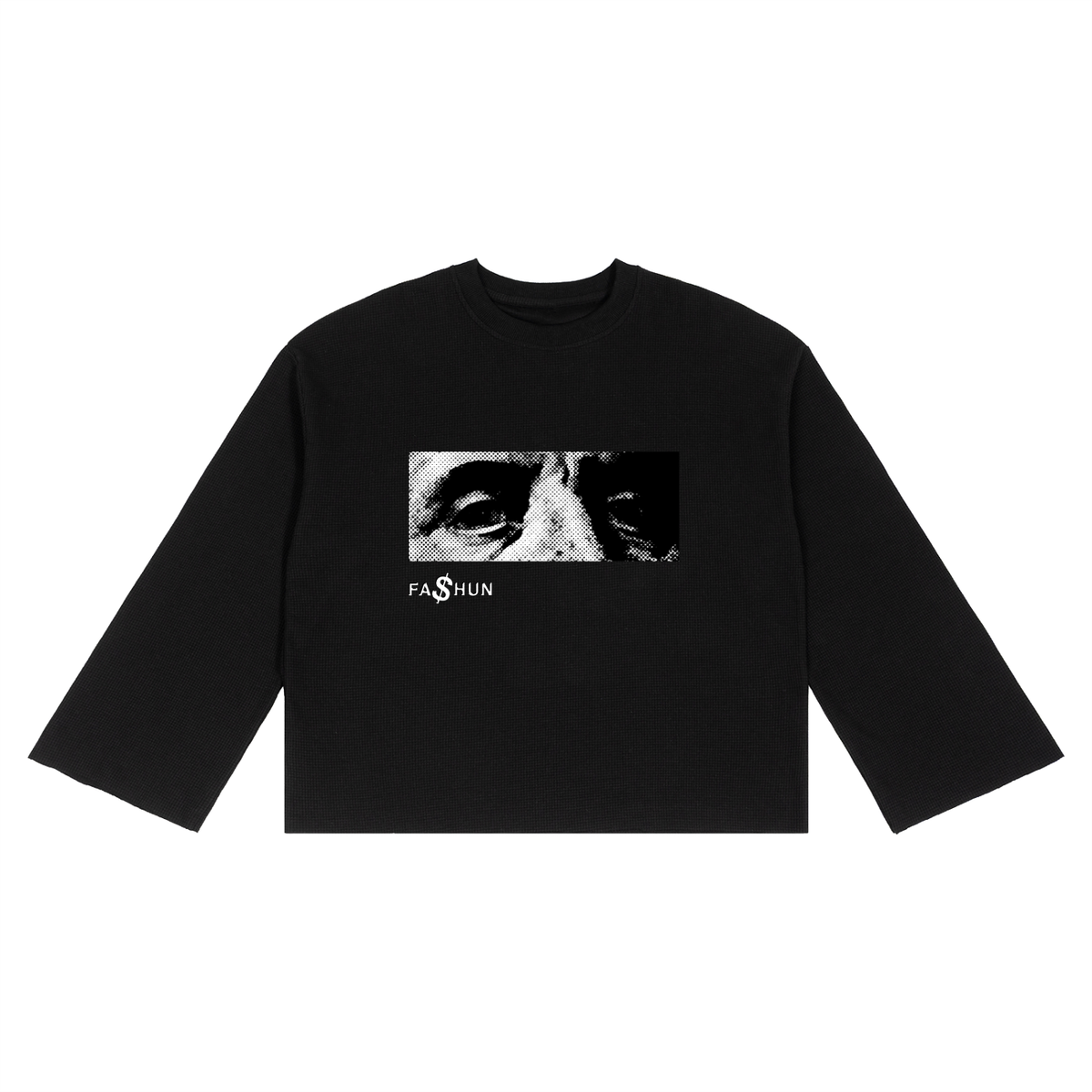 FA$HUN Waffle Raw Edge Long Sleeve