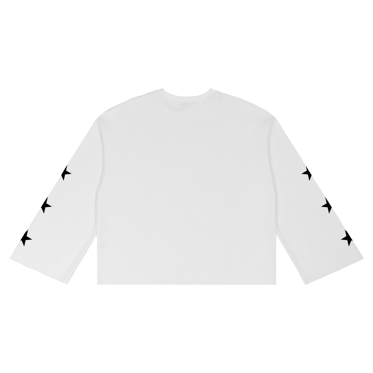 STAR-FASHUN Waffle Raw Edge Long Sleeve