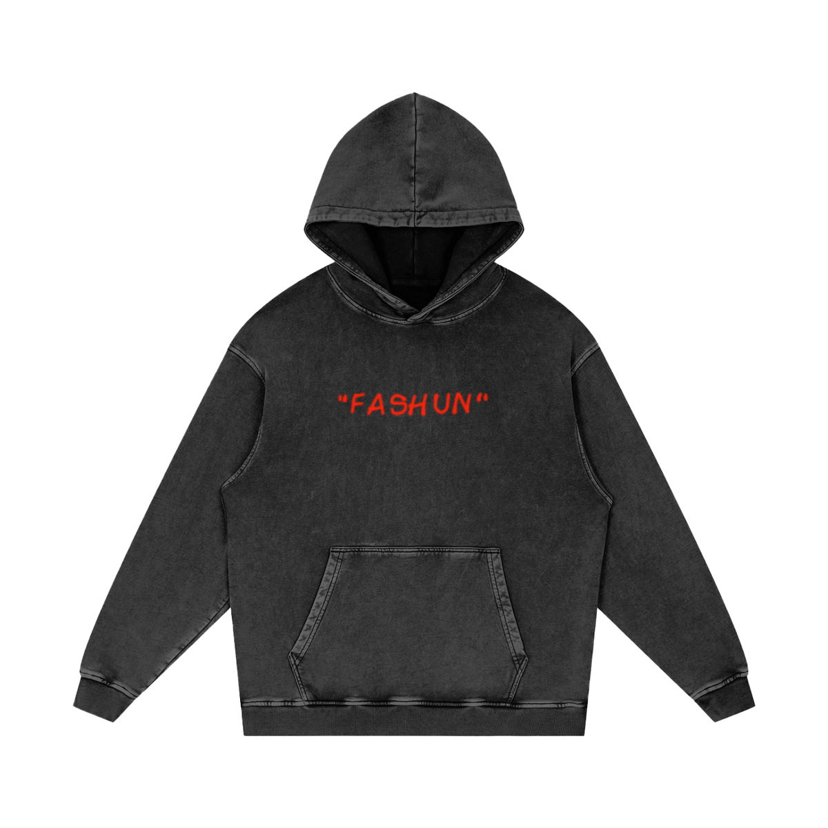 "FASHUN" Handwritten Snow Washed Hoodie