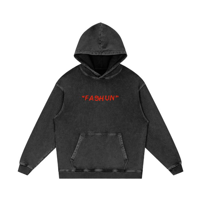 "FASHUN" Handwritten Snow Washed Hoodie