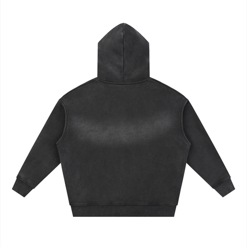 "FASHUN" Handwritten Sunfade Two-way Zipper Boxy Hoodie