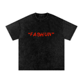 "FASHUN" Handwritten Snow Washed Oversized Tee