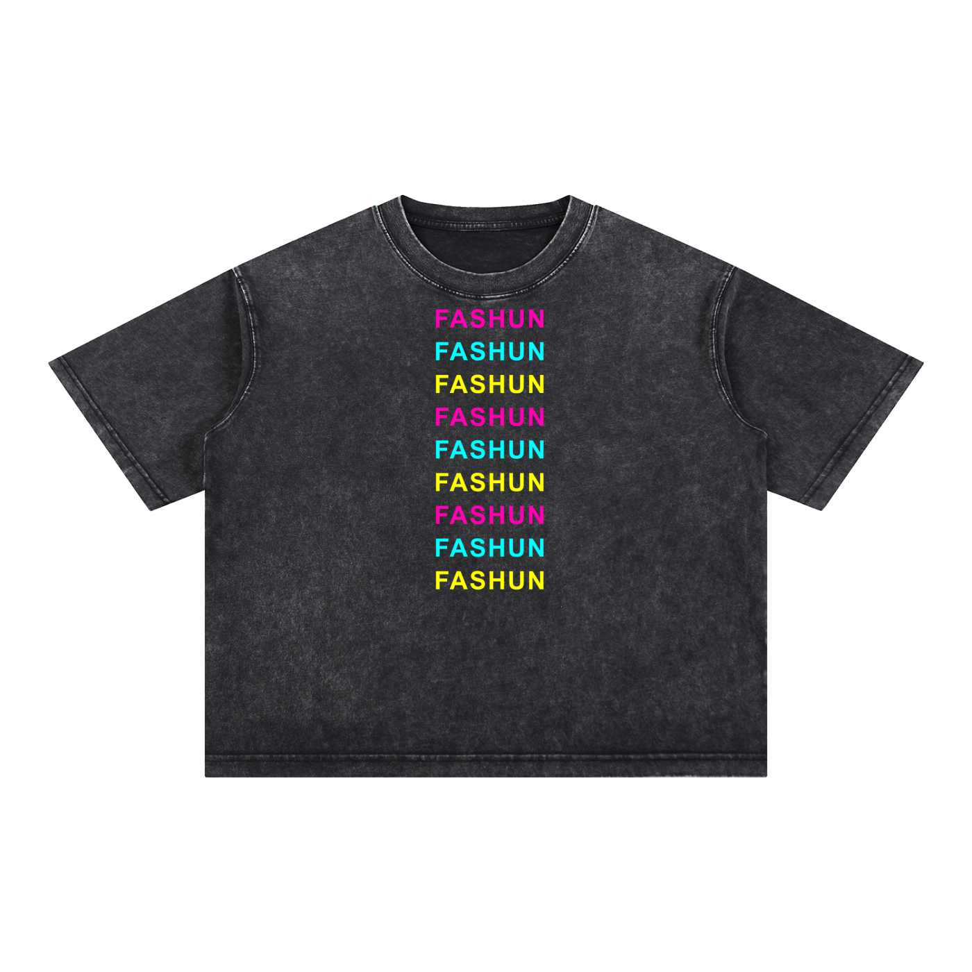 Tri-Color FASHUN Mineral Wash Boxy T-Shirt